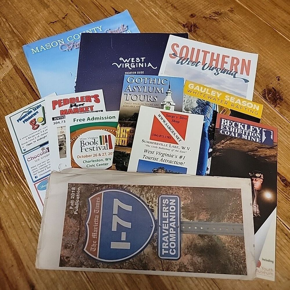 West Virginia Travel Brochures Ephemera‎ Maps Booklets Magazines Lot of (11)
